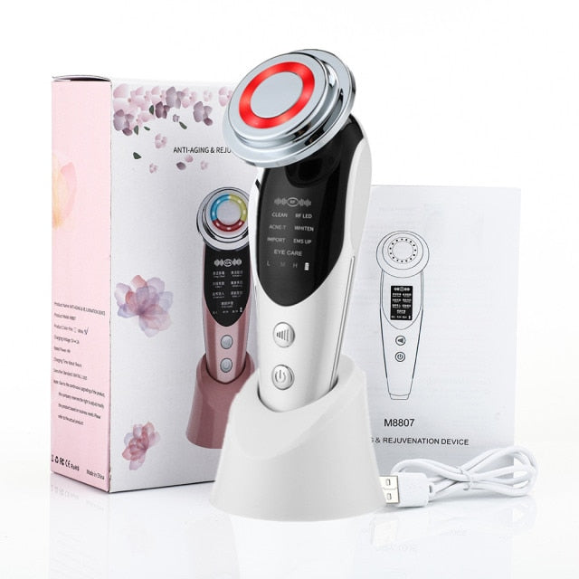 7 in 1 Face Lift Devices RF Microcurrent Skin Rejuvenation Facial Massager